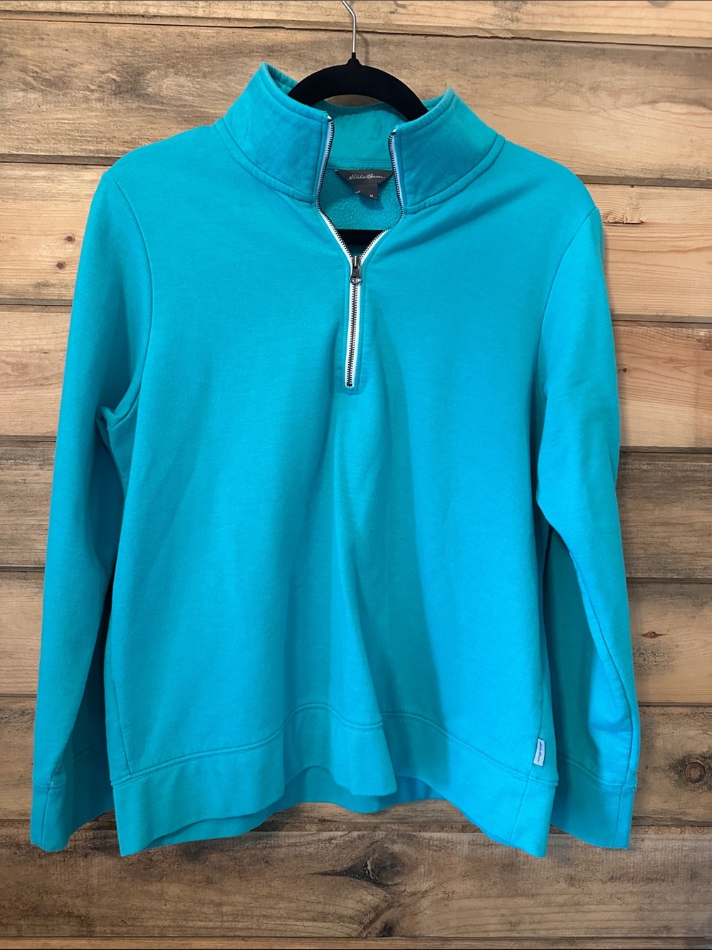 Eddie Bauer Men's Zip-Up Sweater Jacket in Bright Teal